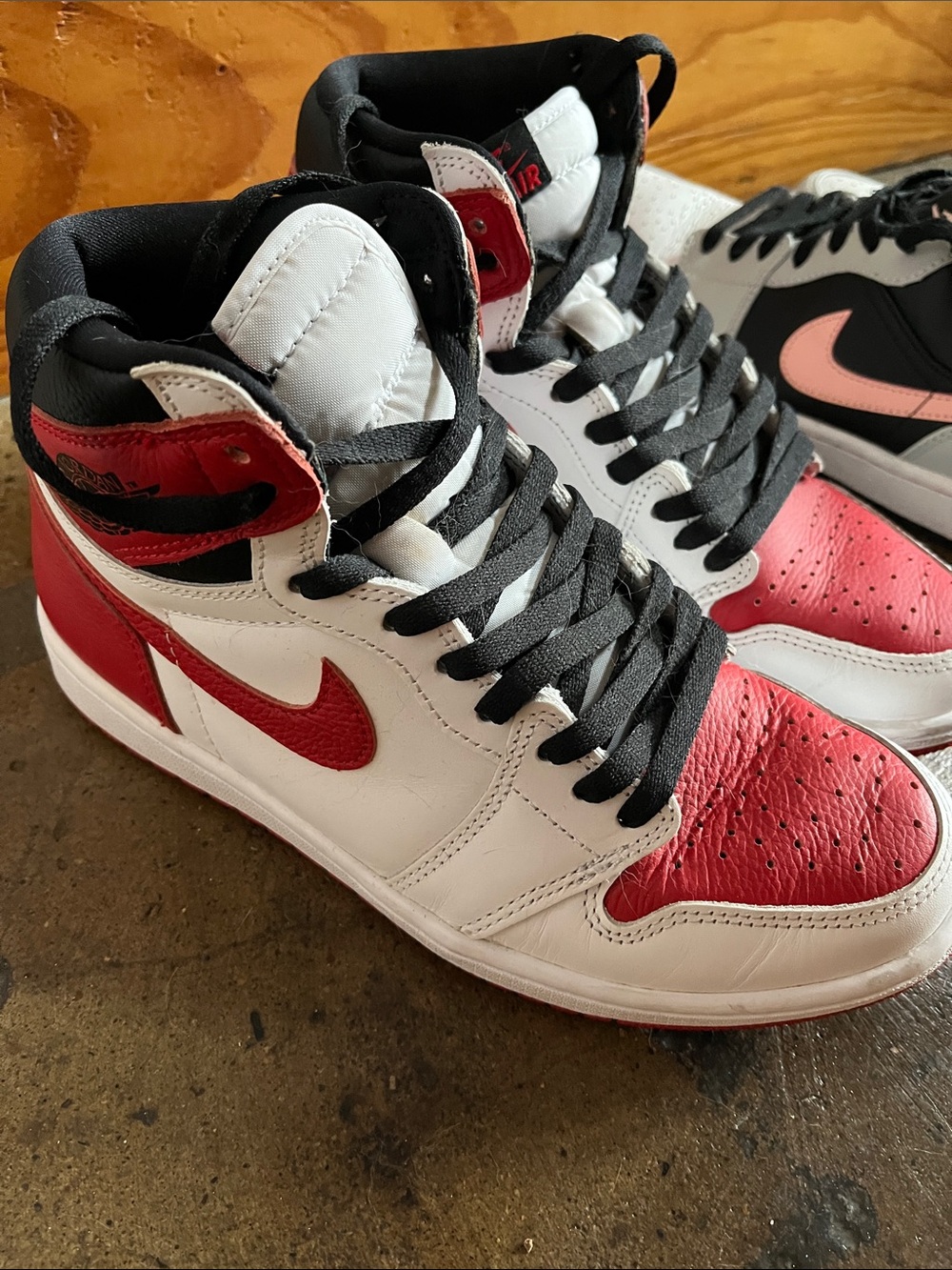 Nike Red White Black High-Top Sneakers